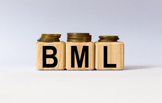 cubes with the word BML on them. Care concept.