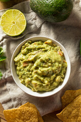 Homemade Organic Guacamole and Chips