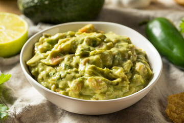 Homemade Organic Guacamole and Chips