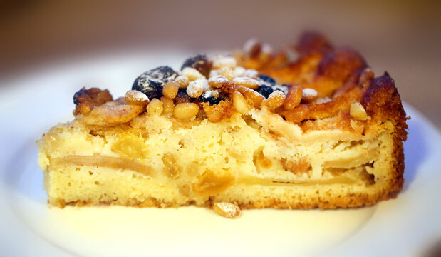 Photo macro of a delicious apple pie