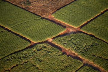 Nelspruit, Mpumalanga / South Africa - 07/16/2008: Aerial photo of Nelspruit farming fields