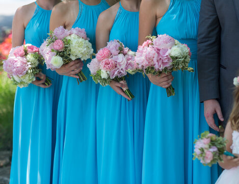 Bridesmaids And Bouquets