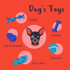 Dogs Toys Colourful Circle Icons Vector Collection