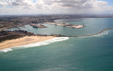 Port Elizabeth, Eastern Cape / South Africa - 01/29/2010: Aerial photo of Coega Harbour