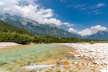 Soca river in the Triglav National Park in Slovenia