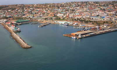 Cape Town, Western Cape / South Africa - 09/20/2007: Aerial photo of Mossel Bay Harbour