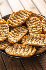 Rusk bread. Dried crispbread.