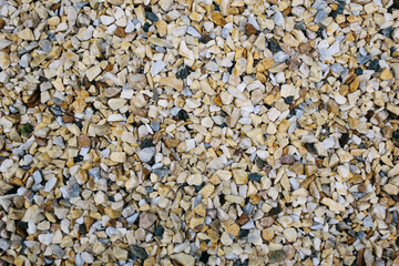 Many small colourful stones. Beach with stones. Pebble stones. 