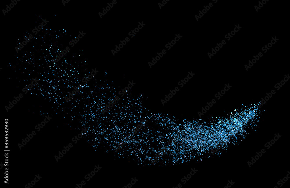 Poster abstract shiny color blue gold sequins wave design element