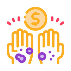 homeless hands ask for money icon vector. homeless hands ask for money sign. color symbol illustration