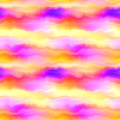  Blurry rainbow gradient glitch abstract artistic texture background. Wavy irregular bleeding dye seamless pattern. Digital ombre distorted watercolor wash pixel effect all over print.  © Limolida Studio