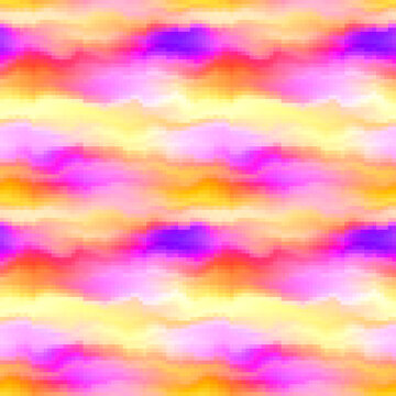 
Blurry rainbow gradient glitch abstract artistic texture background. Wavy irregular bleeding dye seamless pattern. Digital ombre distorted watercolor wash pixel effect all over print. 