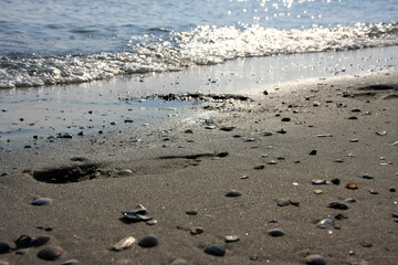 Fototapeta na wymiar Footprints in the sand, Fohr Island, UNESCO World Heritage Site Wattenmeer, Germany, Europe