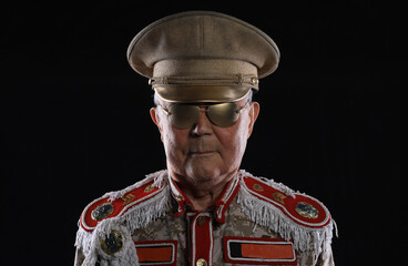portrait of an old dictator general - obrazy, fototapety, plakaty