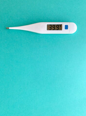 Thermometer in blue background