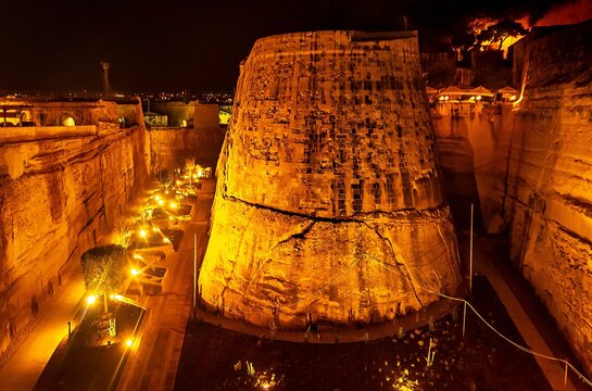 Old walls of La Valleta in the night 