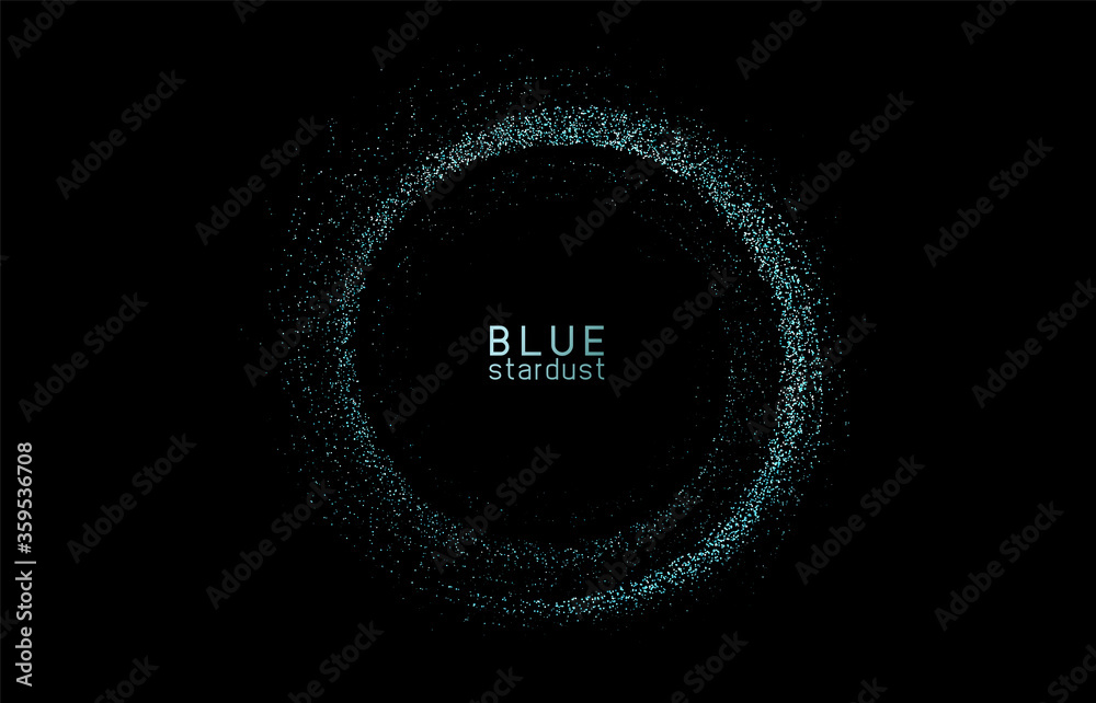 Poster Abstract shiny color blue gold sequins wave design element
