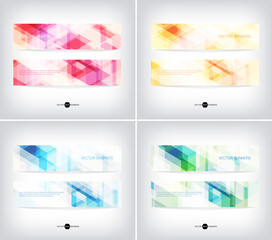 Set of vector banners with modern geometric background
