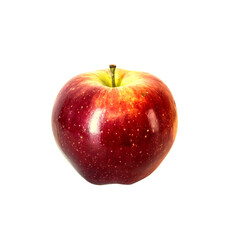 One whole ripe red apple on white background