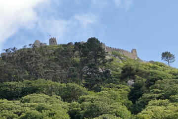 Fototapeta na wymiar Stone wall of a castle, Sintra Portugal
