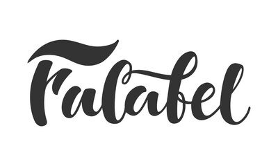 Obraz premium Falafel vector hand drawn lettering