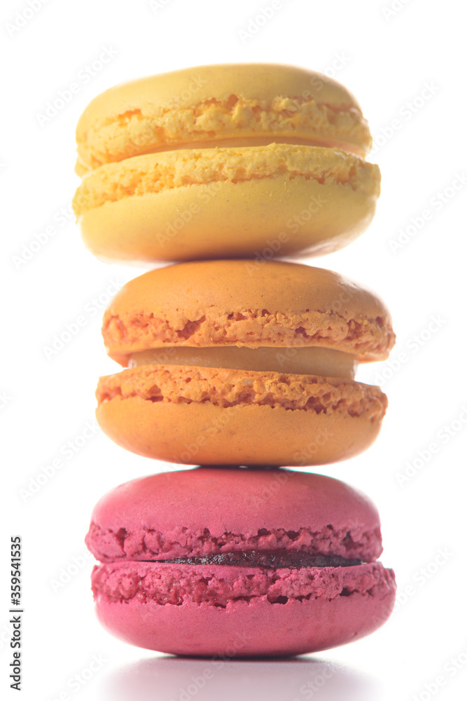 Poster three macaroons standing on top of each other