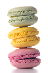 Three macaroons standing on top of each other