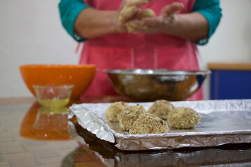 Cookies on a baking sheet