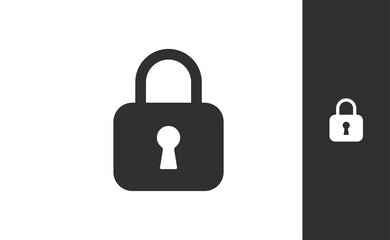 Lock icon, security symbol. Padlock pictogram.