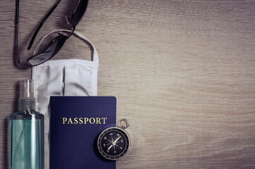 Mask and Passport, safe traveling during pandemic