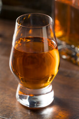 Boozy Amber Whiskey in a Snifter