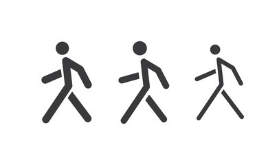 Person walking vector icon. Human figure walk sign.