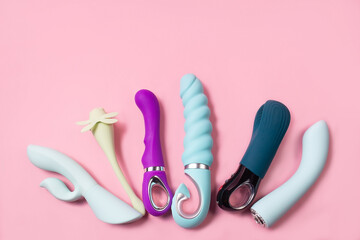 on a pink background sex product, toy for adults
