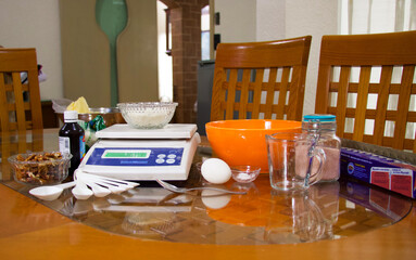 Kitchen tools on a wooden table