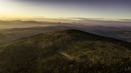 sunset in the mountains