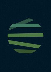 Fern Green color Crossing lines generativeart style colorful illustration