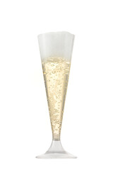 Glass of champagne isolated on white