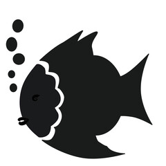 illustration for 
child drawing training,  image of fish from geometric shapes circle, oval, triangle, straight and curved lines 