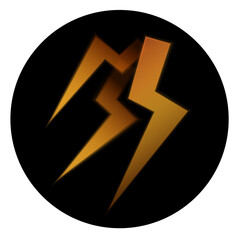 lightning bolt icon in the black circle