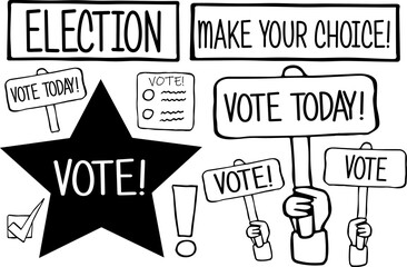Presidential election icon set. Election vote concept.