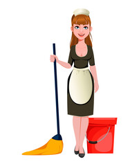 Maid, cleaning lady, cleaning woman