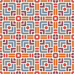Wicker seamless pattern. Basket weave motif. Bright colors geometric abstract background with overlapping stripes.