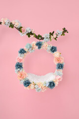 Newborn baby photography swing. Background for newborn baby