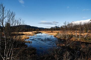 Hemsedal in autumn. A beautiful place in the Norwegian mountains. 