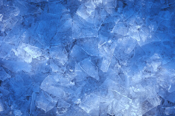 frozen broken ice . abstract winter background.