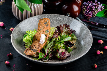 fresh pork salad with sauce