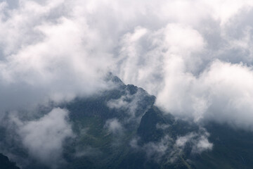 Fototapeta na wymiar clouds over the Pyrenees mountains