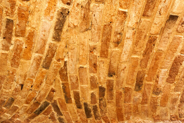 texture of the red brick ceiling