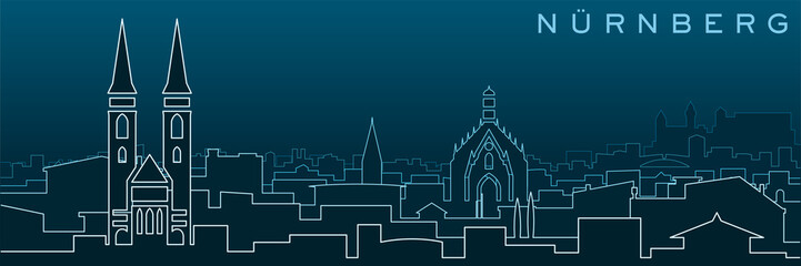 Nuremberg Multiple Lines Skyline and Landmarks