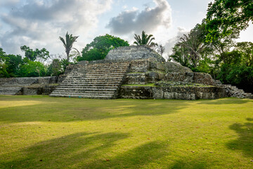 Ancient Mayan Altun Ha Temple near Belize-city in Belize.